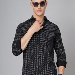 PAUL STREET Geometric Printed Standard Slim Fit Opaque Cotton Casual Shirt-image-75