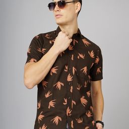 PAUL STREET Floral Printed Spread Collar Cotton Casual Shirt-image-86