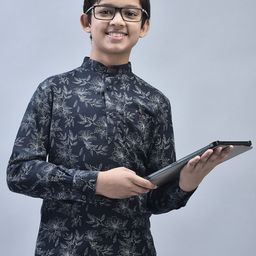 Crimsoune Club Boys Floral Printed Classic Slim Fit Casual Shirt-image-24