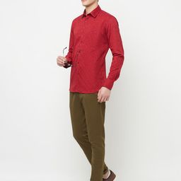 Crimsoune Club Men Maroon Slim Fit Floral Printed Pure Cotton Casual Shirt-image-56