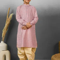 YK Boys Ethnic Motifs Printed Kurta With Dhoti Pants-picture-38