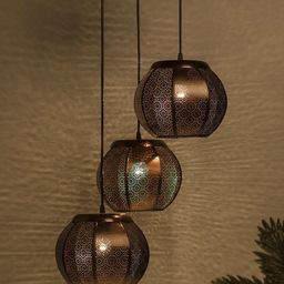 Homesake Black & Copper-Toned Self Design Handcrafted Cluster Lights-0