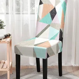 HOUSE OF QUIRK White & Green 2 Pieces Colourblock Comfortable Chair Covers-image-76