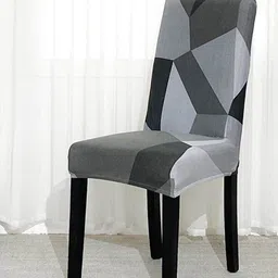 HOUSE OF QUIRK Grey Printed Stretchable Removable Chair Cover-image-67
