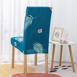 HOUSE OF QUIRK Teal Green 2 Pieces Printed Stretchable Chair Covers-image-40