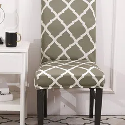 HOUSE OF QUIRK 2 Pcs Khaki Printed Comfortable Chair Covers-image-9