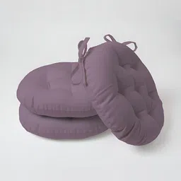 SKANDA FAB Purple 3 Pieces Round Shaped Pure Cotton Chair Pads-picture-36
