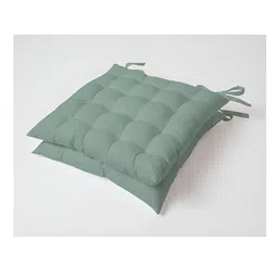 SKANDA FAB Sea Green 2 Pieces Cotton Square Chair Pads-image-56