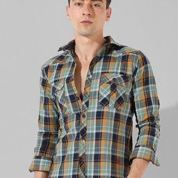 Campus Sutra Classic Tartan Checked Cotton Casual Shirt-image-14
