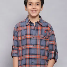 Monte Carlo Boys Checked Classic Slim Fit Cotton Casual Shirt-image-54