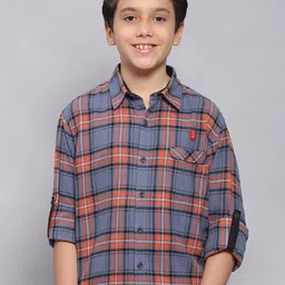 Monte Carlo Boys Classic Slim Fit Tartan Checked Casual Pure Cotton Shirt-image-86