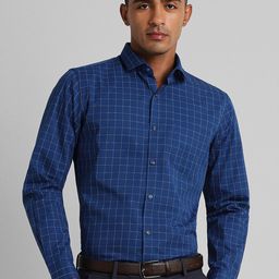 Peter England Windowpane Checked Cotton Formal Shirt-image-74