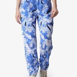 Popwings Women Floral Printed Smart Travel Features High-Rise Joggers-image-84