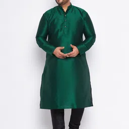 VASTRAMAY Plus Size Mandarin Collar Regular Kurta with Churidar-50