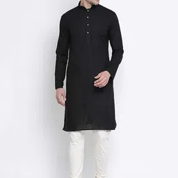 ROYAL KURTA Mandarin Collar Pure Cotton Kurta with Churidar-image-37