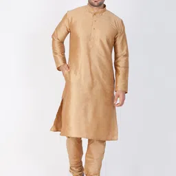 VASTRAMAY Men Rose Gold Kurta with Churidar-picture-15