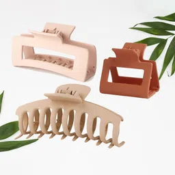 Krelin Women Set Of 3 Anti-Rust Durable Plastic Claw Clips-image-93
