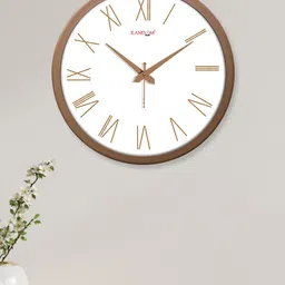 RANDOM Modern Stylish White & Copper-Toned Contemporary Wall Clock-38