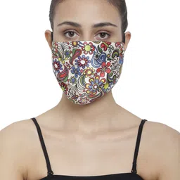 The House of Tara Unisex Multicoloured 3 Ply Printed Reusable Cloth Mask-19