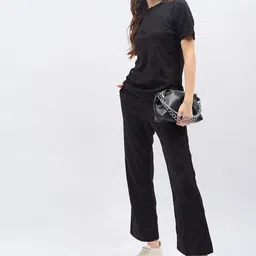 DressBerry Printed Round Neck T-Shirt With Trousers Co-Ords Set-picture-32