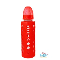 The Little Lookers Red Borosilicate Feeding Bottle With Anti Colic Nipple-image-1