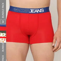 UnderJeans by Spykar Men Pack Of 3 Printed Trunks-4