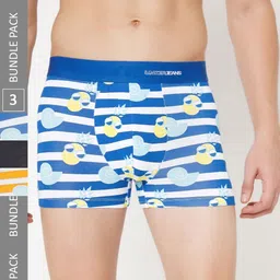 UnderJeans by Spykar Men Pack Of 3 Printed Trunks-24