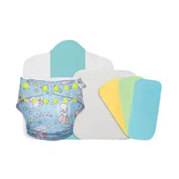 SuperBottoms Infant Skin-friendly UNO Cloth Sustainable Diaper, Pack of 3 Coloured Easy Clean Top Sheets & 1 Booster Pad-25