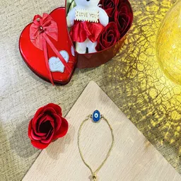 UNIVERSITY TRENDZ Set Of 2 Teddy & Blue Mini Evil Eye Friendship Day Gift Set-image-67