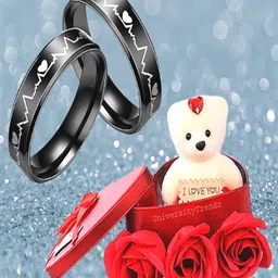 UNIVERSITY TRENDZ Heart Beat Couple Ring Home Gift Set-40