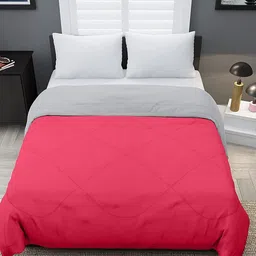 RF RELAXFEEL Pink & Grey Checked Heavy Winter 233 GSM Double Bed Comforter-image-14