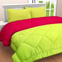 RF RELAXFEEL Green & Red Heavy Winter 233 GSM Double Bed Comforter-image-70
