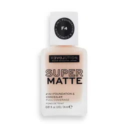 RELOVE Makeup Revolution London Supermatte 2 In 1 Foundation & Concealer 24ml- Shade F4-12