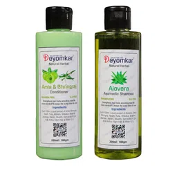 Deyomkar Natural Herbal Aloevera Shampoo & Amla-Bhringraj Conditioner - 200ml Each-18