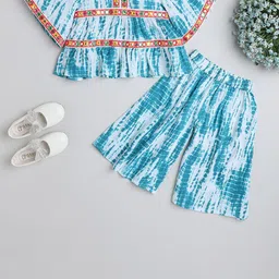 MANY FROCKS & Girls Tie & Dyed Mirror Work Pure Cotton Kurti With Palazzos-picture-13