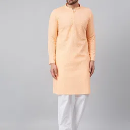 See Designs Men Embroidered Chikankari Pure Cotton Kurta with Pyjamas-picture-42