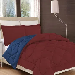 RF RELAXFEEL Maroon & Blue Heavy Winter 233 GSM Single Bed Comforter-image-6