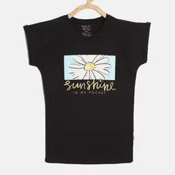DIXCY SCOTT Slimz Girls Printed V-Neck Extended Sleeves Cotton T-shirt-image-35