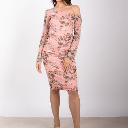 Stylecast X Hersheinbox Floral Print Asymmetric Neck Bodycon Mini Dress-image-78