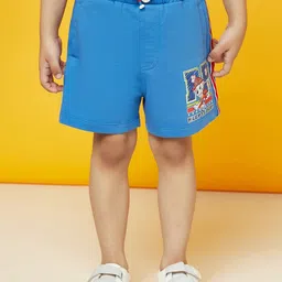 SPUNKIES Boys Rapid-Dry Typography Printed Mid Rise Knitted Cotton Shorts-image-98