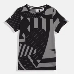 PUMA Motorsport Kids Grey & Black BMW M Motorsport Printed Pure Cotton T-shirt-image-41