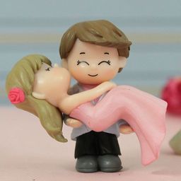 TIED RIBBONS Pink & Blue Valentine Day Miniature Romantic Love Couple Showpiece-55