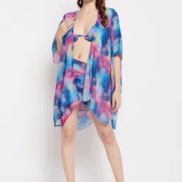 SECRETS BY ZEROKAATA Printed Halter Neck Bikini Set With Sarong & Cover-Up-image-18