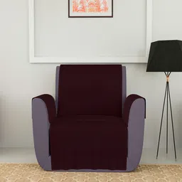 Kuber Industries Brown Self Design 1-Seater Sofa Cover-15