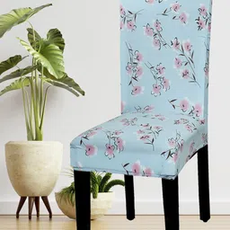 HOUSE OF QUIRK Set Of 4 Blue & Pink Printed Chair Cover-image-104