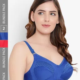 KYODO Pack Of 2 Non Wired All Day Comfort Seamless Medium Coverage Cotton Everyday Bra-image-28