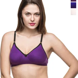 Docare Pack Of 3 Full Coverage Non Padded Non-Wired Seamless T Shirt Bra-All Day Comfort-18