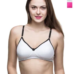 Docare Pack of 2 Full Coverage Non Padded Cotton T-shirt Bra-All Day Comfort-picture-35