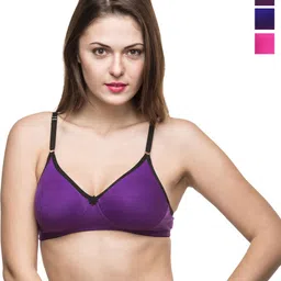 Docare Pack Of 3 Full Coverage Non Padded Non-Wired Seamless T Shirt Bra-All Day Comfort-image-56
