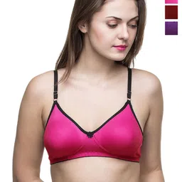Docare Pack Of 3 Full Coverage Non Padded Non-Wired Seamless T Shirt Bra-All Day Comfort-15